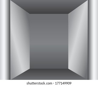 Architectural element of the interior - a narrow niche. Vector illustration.
