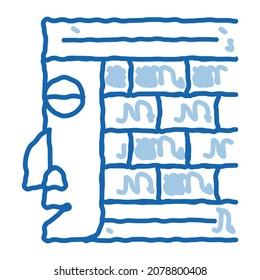 Architectural Element sketch icon vector. Hand drawn blue doodle line art Architectural Element Sign. isolated symbol illustration