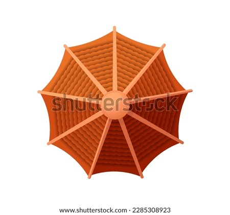 Architectural element top view. Round pitched roof of outdoor gazebo. Garden or park building. Object for map, design project or plan. Cartoon flat vector illustration isolated on white background Сток-фото © 