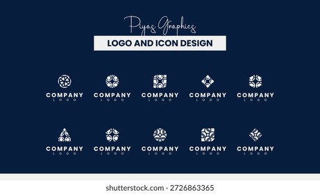 Conjunto de diseño de iconos de logotipo de emblema arquitectónico