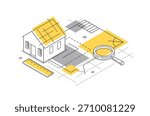 Architectural engineering concept, construction plan in creation progress