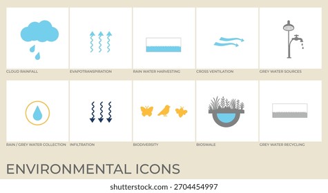 Iconos clave ambientales arquitectónicos Vector