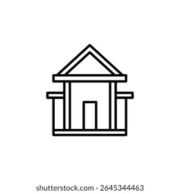 Architektonische Fassade im Line Art Style, die Struktur und Träger darstellt