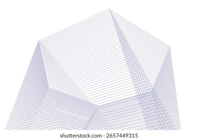 Architectural geometric background 3d drawing