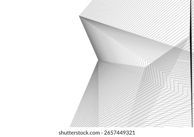 Architektonische geometrische Hintergrund 3D-Zeichnung