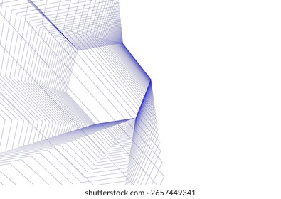 Architektonische geometrische Hintergrund 3D-Zeichnung