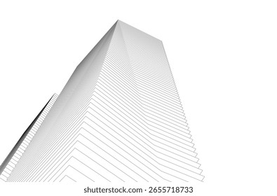 Architectural geometric background 3D rendering