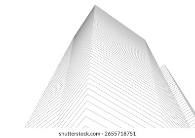 Architectural geometric background 3D rendering