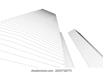 Architectural geometric background 3D rendering
