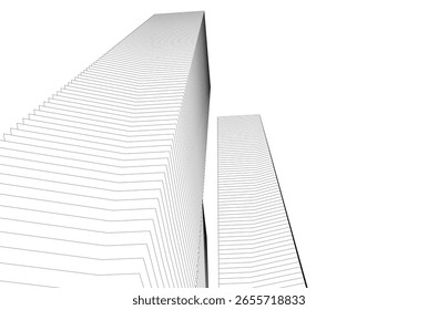 Architectural geometric background 3D rendering