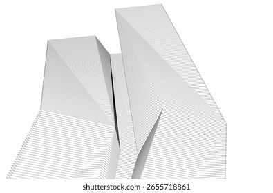 Architectural geometric background 3D rendering