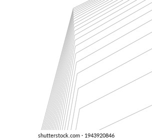 architectural geometric background 3d view