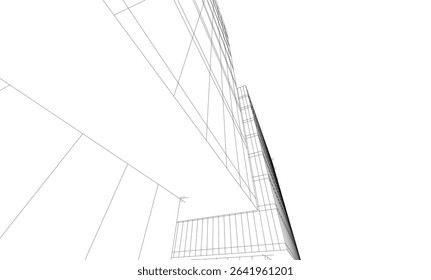 Architectural geometric background, abstract 3d