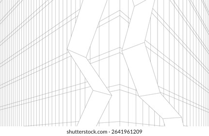 Architectural geometric background, abstract 3d