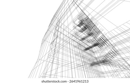 Architectural geometric background, abstract 3d