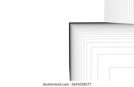 Architectural geometric background, abstract lines 3d