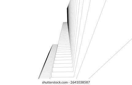 Architectural geometric background, abstract lines 3d