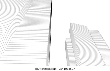 Architectural geometric background, abstract lines 3d
