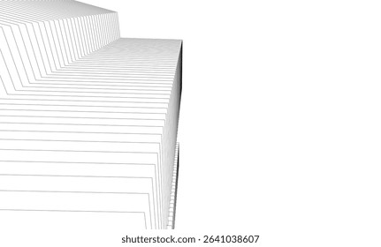 Architectural geometric background, abstract lines 3d