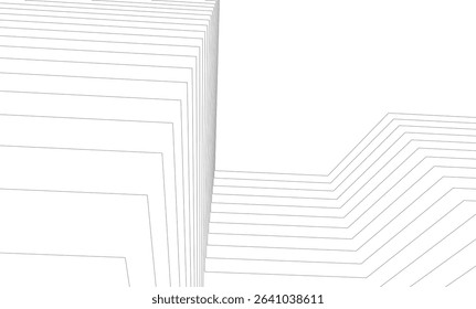 Architectural geometric background, abstract lines 3d