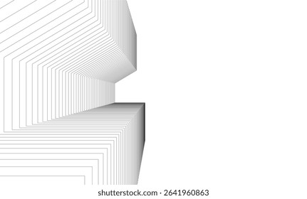 Architectural geometric background, abstract lines 3d