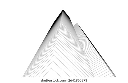 Architectural geometric background, abstract lines 3d