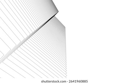 Architectural geometric background, abstract lines 3d