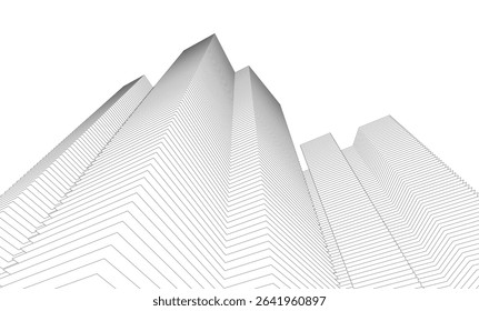 Architectural geometric background, abstract lines 3d