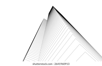 Architectural geometric background, abstract lines 3d