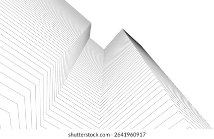 Architectural geometric background, abstract lines 3d