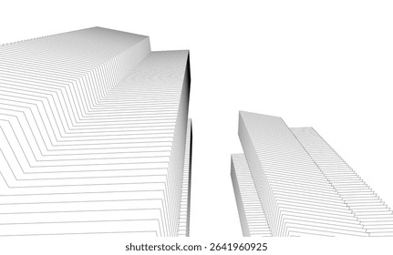 Architectural geometric background, abstract lines 3d
