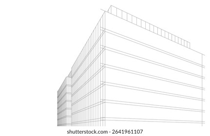 Architectural geometric background, abstract lines 3d