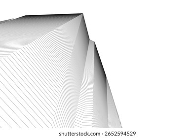 Fundo geométrico arquitetônico, linhas abstratas 3d