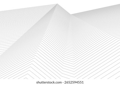 Fundo geométrico arquitetônico, linhas abstratas 3d