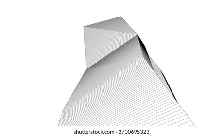 Architectural geometric background, abstract lines 3d