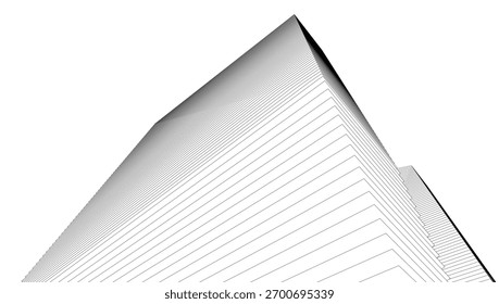 Architectural geometric background, abstract lines 3d