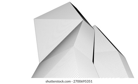 Architectural geometric background, abstract lines 3d