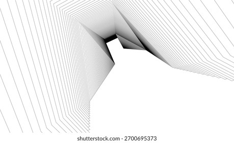 Fundo geométrico arquitetônico, linhas abstratas 3d