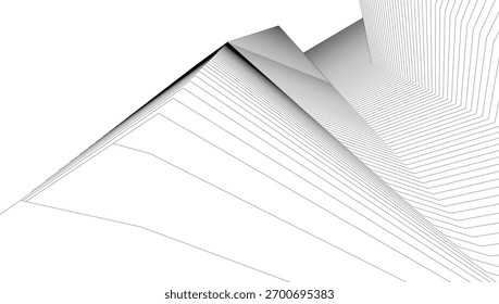 Fundo geométrico arquitetônico, linhas abstratas 3d