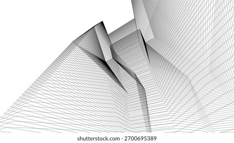 Fundo geométrico arquitetônico, linhas abstratas 3d