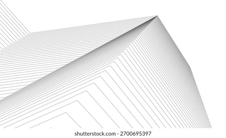 Architectural geometric background, abstract lines 3d