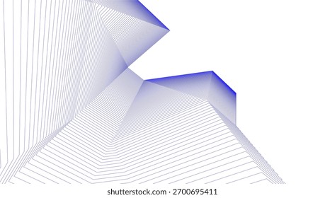 Fundo geométrico arquitetônico, linhas abstratas 3d