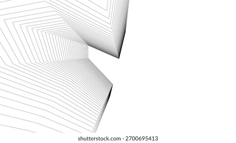 Architectural geometric background, abstract lines 3d