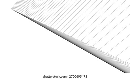Fondo geométrico arquitectónico, líneas abstractas 3d
