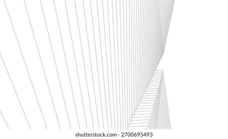 Fundo geométrico arquitetônico, linhas abstratas 3d