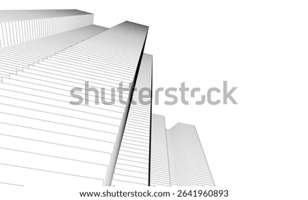 Architectural geometric background, abstract lines 3d