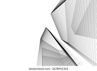 Architectural geometric background vector 3d illustration