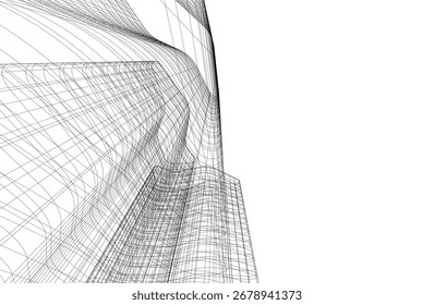 Architectural geometric background vector 3d illustration