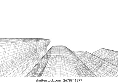 Vector de fondo geométrico arquitectónico ilustración 3d