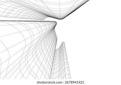 Architectural geometric background vector 3d illustration